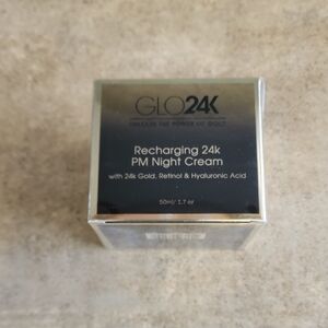 GLO24K Recharging 24k PM Night Cream - Black & Gold Packaging